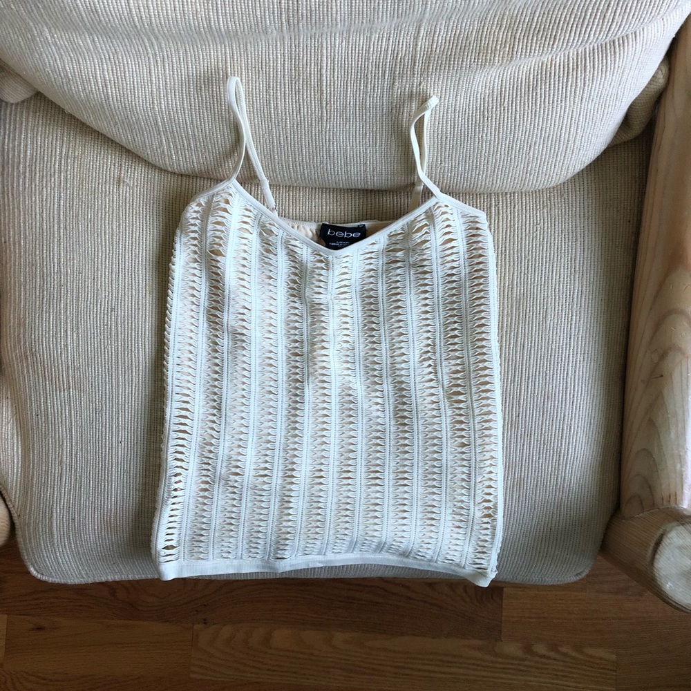 Bebe White Smock Cami
